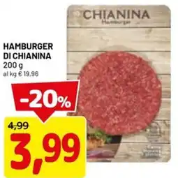 DPiù Hamburger di chianina offerta