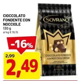 DPiù Cioccolato fondente con nocciole offerta