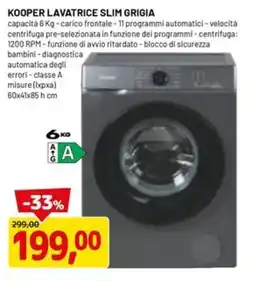 DPiù Kooper lavatrice slim grigia offerta