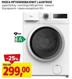 DPiù Midea mf110w90ba10wit lavatrice offerta