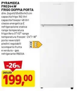 DPiù Pyramidea frg244w frigo doppia porta offerta