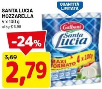 DPiù Santa lucia mozzarella offerta