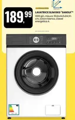 Eurospin LAVATRICE SLIM 6KG "SANSUI" offerta