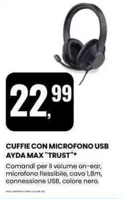 Eurospin Cuffie con microfono usb ayda max "TRUST" offerta
