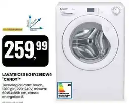 Eurospin LAVATRICE 9 KG EY291DW4 "CANDY"* offerta