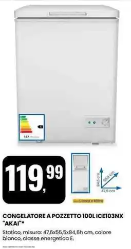 Eurospin CONGELATORE A POZZETTO 100L ICE103NX "AKAI" offerta