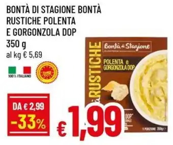 Bontà di stagione bontà rustiche polenta e gorgonzola dop