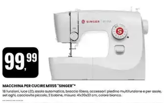 Eurospin MACCHINA PER CUCIRE M1155 "SINGER” offerta