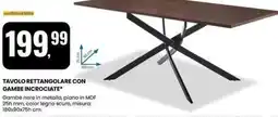 Eurospin Tavolo rettangolare con gambe incrociate offerta