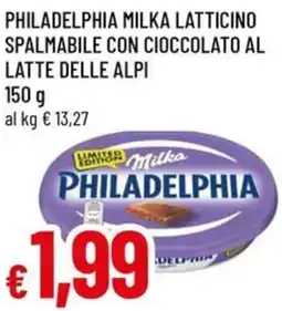 A&O Philadelphia milka latticino spalmabile con cioccolato al latte delle alpi offerta