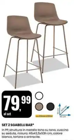 Eurospin Set 2 sgabelli bar offerta