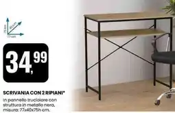 Eurospin Scrivania con 2 ripiani offerta
