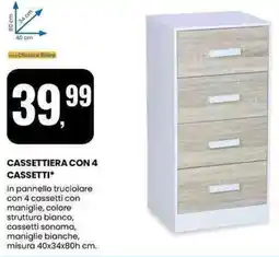 Eurospin Cassettiera con 4 cassetti offerta