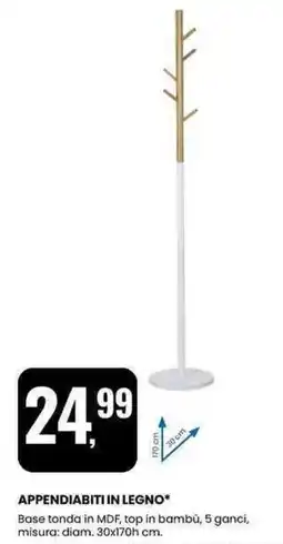 Eurospin Appendiabiti in legno offerta