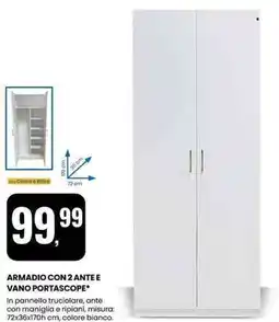 Eurospin Armadio con 2 ante e vano portascope offerta