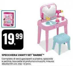 Eurospin Specchiera vanity set "BARBIE" offerta