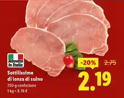 Lidl Sottilissime di lonza di suino offerta