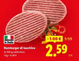 Lidl Hamburger di tacchino offerta