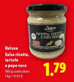 Lidl Deluxe Salsa ricotta, tartufo e pepe nero offerta