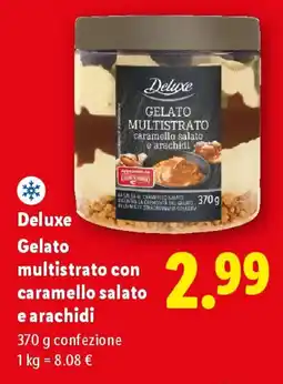 Lidl Deluxe Gelato multistrato con caramello salato e arachidi offerta