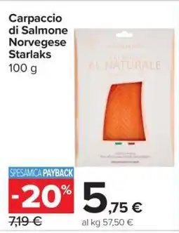 Carrefour Carpaccio di Salmone Norvegese Starlaks offerta