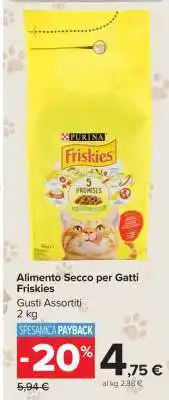Carrefour Alimento Secco per Gatti Friskies offerta