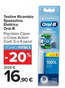Carrefour Testine Ricambio Spazzolino Elettrico Oral-B offerta