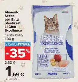 Carrefour Alimento Secco per Gatti Sterilizzati LeChat Excellence offerta