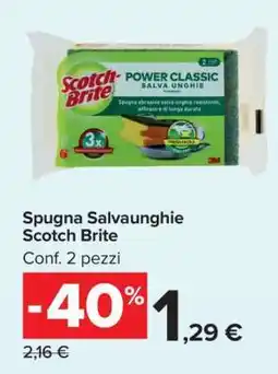 Carrefour Spugna Salvaunghie Scotch Brite offerta