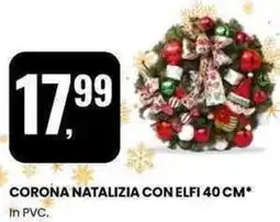 Eurospin Corona natalizia con elfi offerta