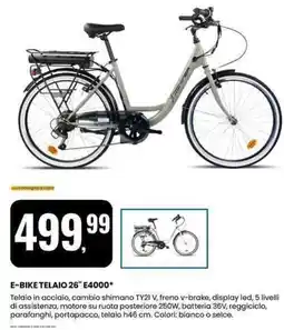 Eurospin E-BIKE TELAIO 26" E4000 offerta