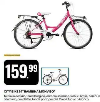 Eurospin CITY BIKE 24" BAMBINA MONVISO offerta