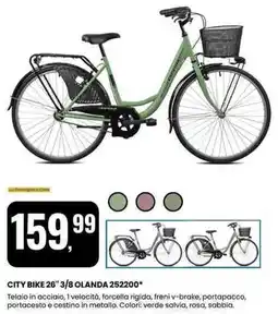 Eurospin CITY BIKE 26" 3/8 OLANDA 252200 offerta