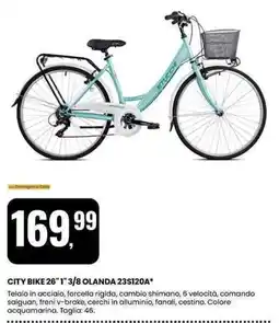 Eurospin CITY BIKE 26" 1" 3/8 OLANDA 23S120A offerta