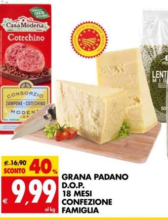 Tigros Grana Padano D.O,P 18 Mesi Confezione Famiglia offerta