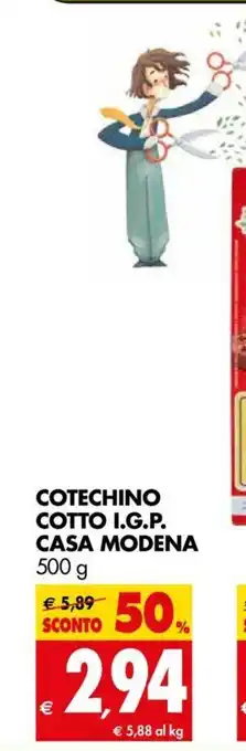 Tigros Cotechino Cotto I.G.P Casa Modena 500g offerta