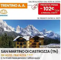 Eurospin San martino di castrozza (tn) gh hotel fratazza offerta
