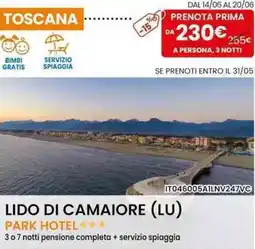Eurospin Lido di camaiore (lu) park hotel offerta