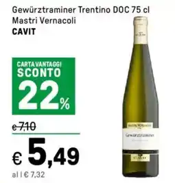 Iper La Grande Gewürztraminer Trentino DOC Mastri Vernacoli CAVIT offerta