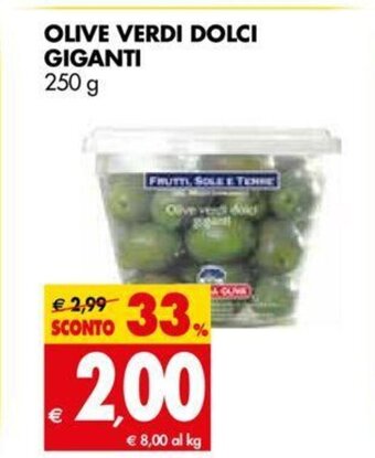 Tigros Olive Verdi Dolci Giganti 250g offerta