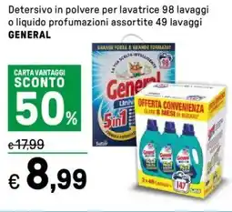 Iper La Grande Detersivo in polvere per lavatrice 98 lavaggi o liquido GENERAL offerta