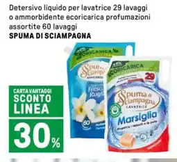 Iper La Grande Detersivo liquido per lavatrice 29 lavaggi o ammorbidente ecoricarica SPUMA DI SCIAMPAGNA offerta