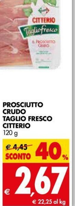 Tigros Prosciutto Crudo Taglio Fresco Citterio 120g offerta