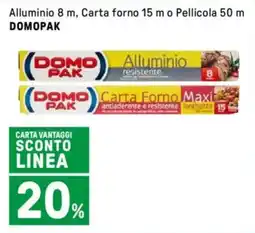 Iper La Grande Alluminio 8 m, Carta forno 15 m o Pellicola 50 m DOMOPAK offerta