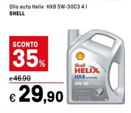 Iper La Grande Olio auto Helix HX8 5W-30C3 SHELL offerta