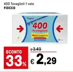 Iper La Grande 400 Tovaglioli 1 velo FIOCCO offerta