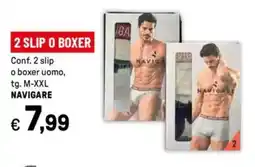 Iper La Grande Conf. 2 slip o boxer uomo, tg. M-XXL NAVIGARE offerta