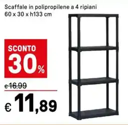 Iper La Grande Scaffale in polipropilene a 4 ripiani 60 x 30 x h133 cm offerta