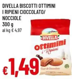 A&O DIVELLA Biscotti ottimini i ripieni cioccolato/ nocciole offerta
