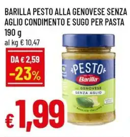A&O Barilla pesto alla genovese senza aglio condimento e sugo per pasta offerta